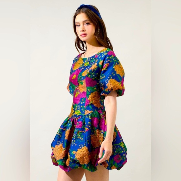 Sugarlips Dresses & Skirts - NWT SugarLips,Runway 2024/2025,Iriana Jacquard Floral Elisah Bubble Dress,Size M